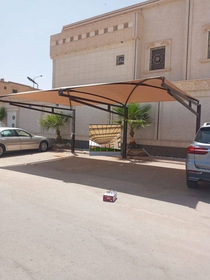تنفيذ مظلات مواقف سيارات لفيلا بالرياض