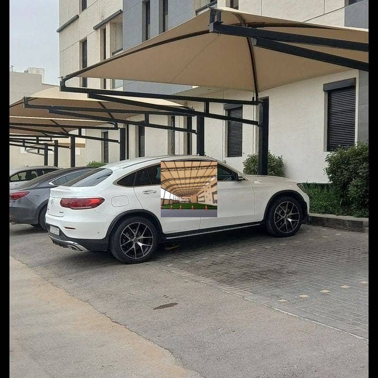 مظلة سيارات متعددة المواقف بالرياض