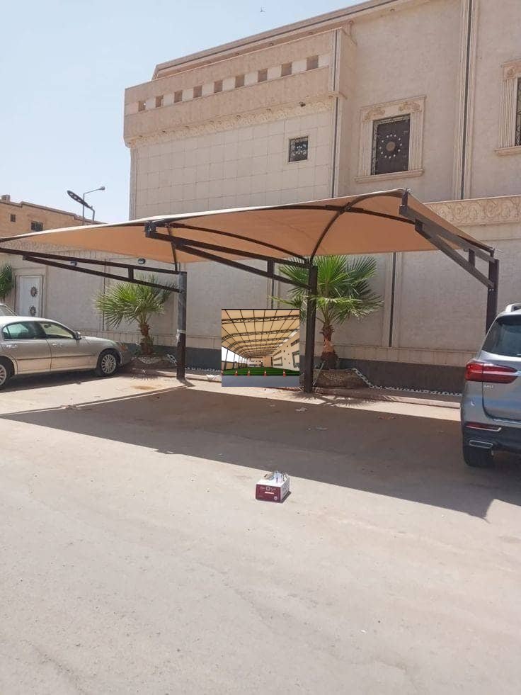 تنفيذ مظلات مواقف سيارات لفيلا بالرياض